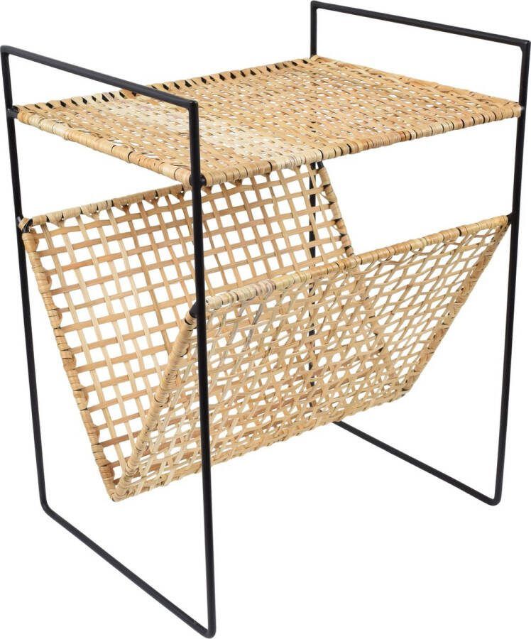 LOFT42 Maggy Bamboe Bijzettafel met Tijdschriften- of Krantenbak 36x29x46