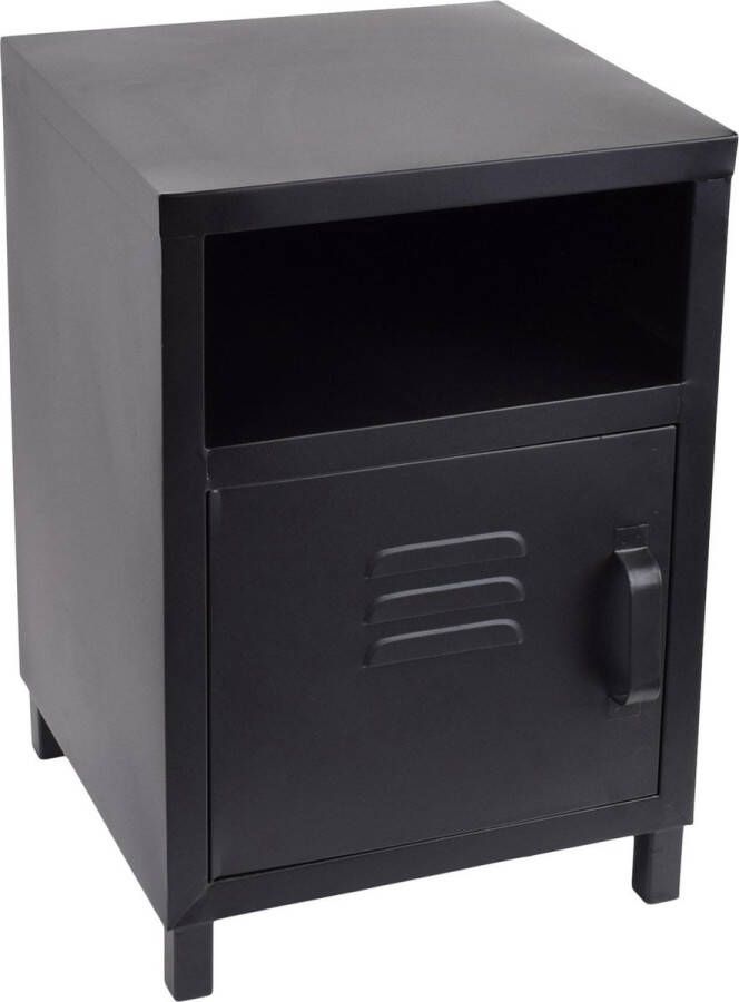 LOFT42 Mira Industrieel Nachtkastje Metaal Zwart 51x35x35