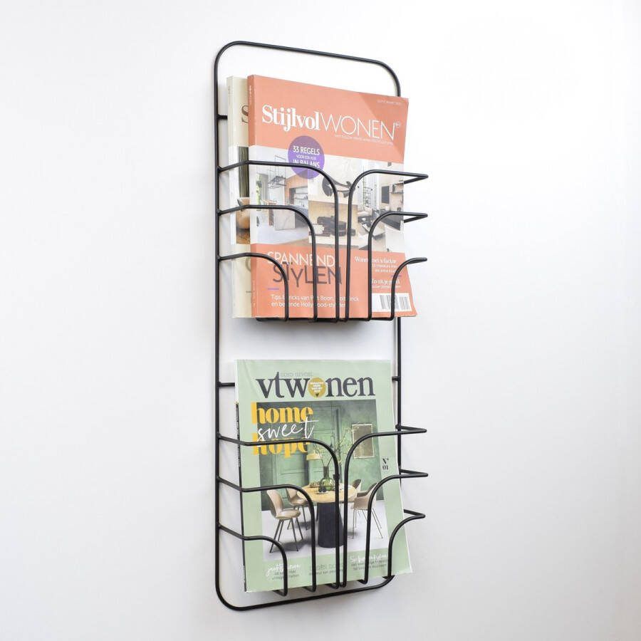 LOFT42 Rowan Large Tijdschriftenrek Zwart Metaal