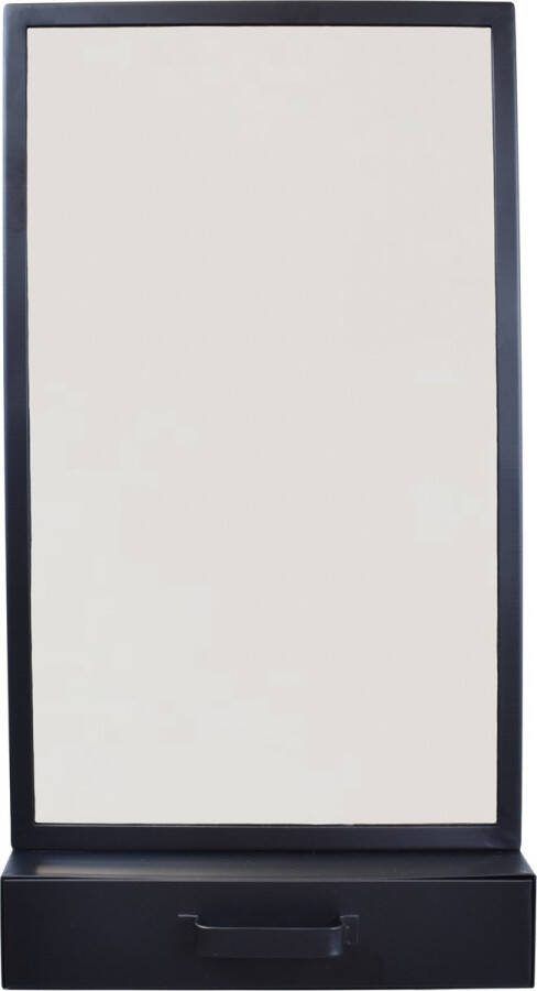 LOFT42 Verona Spiegel – Lade – Zwart – Metaal 72x38x4