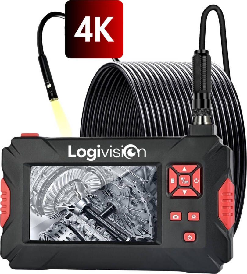 Logivision P30 Inspectiecamera 4K Professionele Inspectiecamera 4.3Inch LCD scherm Inclusief 32 GB Micro SD kaart 5 meter