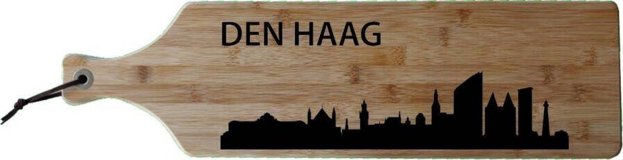 Logo op maat Borrelplank Den Haag Binnenhof Bamboe hout 17x63cm Serveerplank