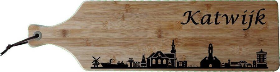 Logo op maat Borrelplank Katwijk Bamboe hout 17x63cm Serveerplank