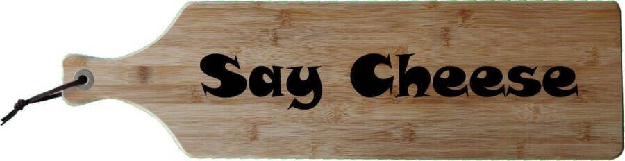 Logo op maat Borrelplank Say Cheese- 17x63cm Serveerplank Kaasplank