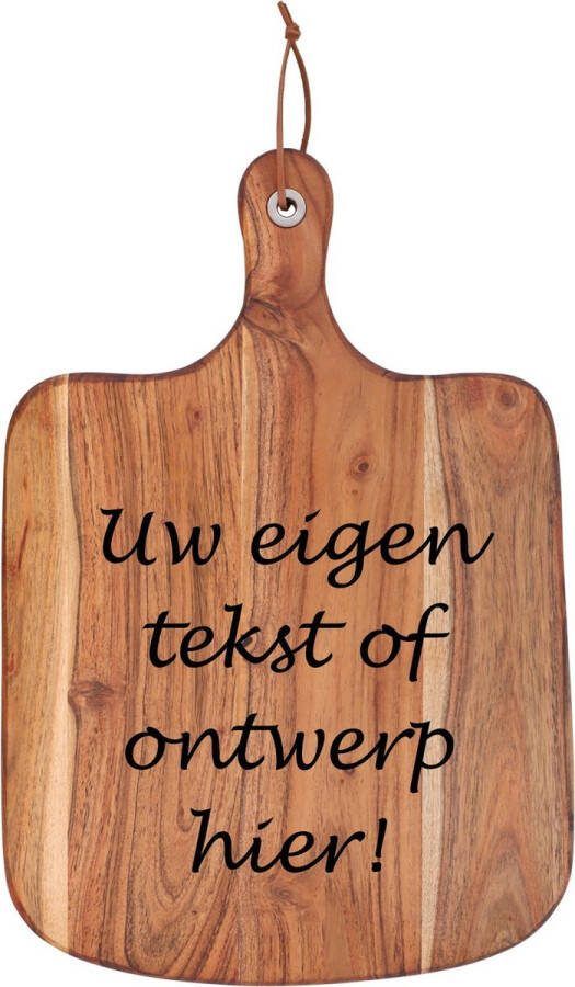 Logo op maat Stijlvolle borrelplank van Acacia hout Gepersonaliseerd met uw eigen tekst 44 x 30 cm Serveerplek Kaasplank tapasplank borrel plank