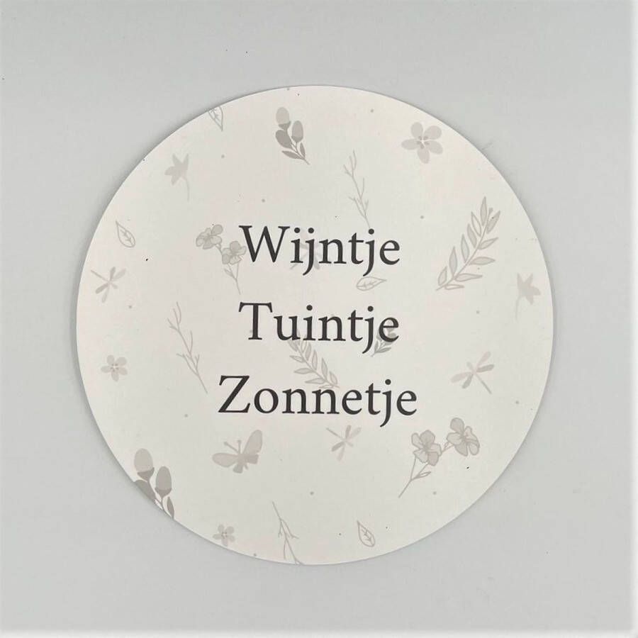 Lokaal Living muurcirkel wijntje tuintje zonnetje binnen en buiten 25 cm woondecoratie