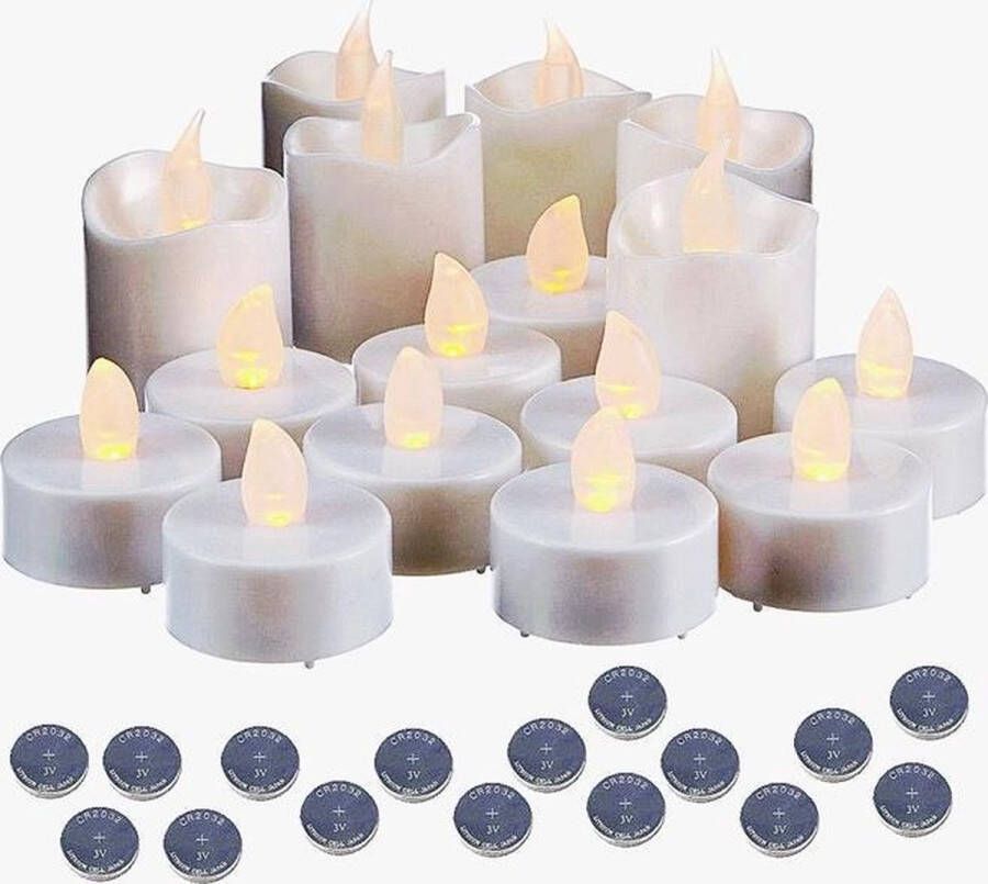 LOKS Theelichtjes Waxinelichtjes Kaarsen (16 stuks)