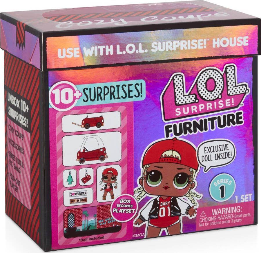 L.O.L. Surprise! L.O.L. Surprise Furniture Cozy Coupe Auto's met M.C. Swag Minipop Serie 1
