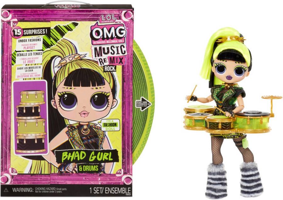 L.O.L. Surprise! Lol surprise omg remix rock bhad gurl en drums modepop van 24 cm