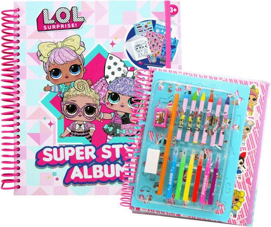 Lol surprise Super Style Album Potlood Gum Stiften Waskrijtjes