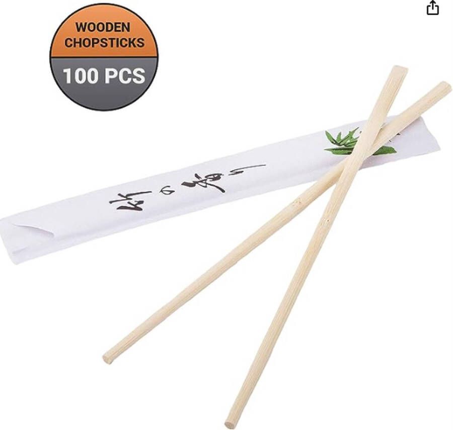 Sushi Eetstokjes-Lola Products 100 paar bamboe eetstokjes weer 21 cm afzonderlijk verpakte wegwerpeetstokjes-Japanse chopsticks sushi