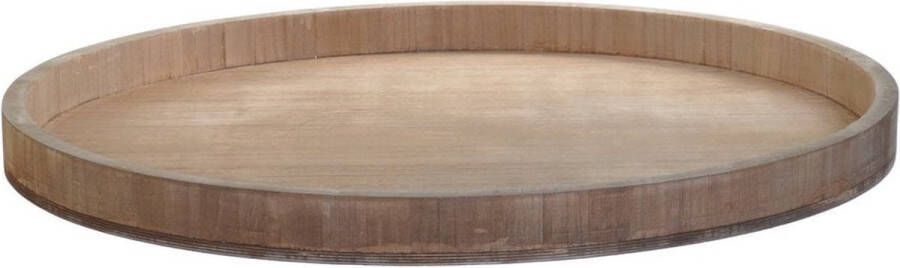 Lolaa Dienblad hout 60cm rond groot naturel decoratieve houten dienbladen accessoires 60x60 cm decoratief dienblad plateau