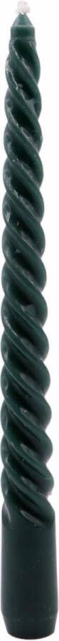 Lolaa Gedraaide Swirl dinerkaars groen 20cm 6 stuks