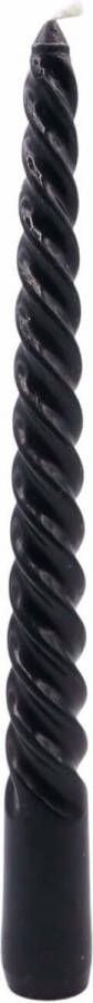 Lolaa Gedraaide Swirl dinerkaars zwart 20cm 6 stuks