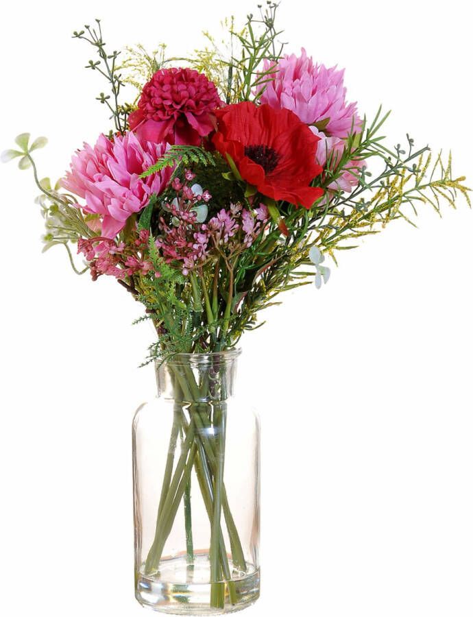 Lolaa Vaas Bouquet met bloemen roze 39cm