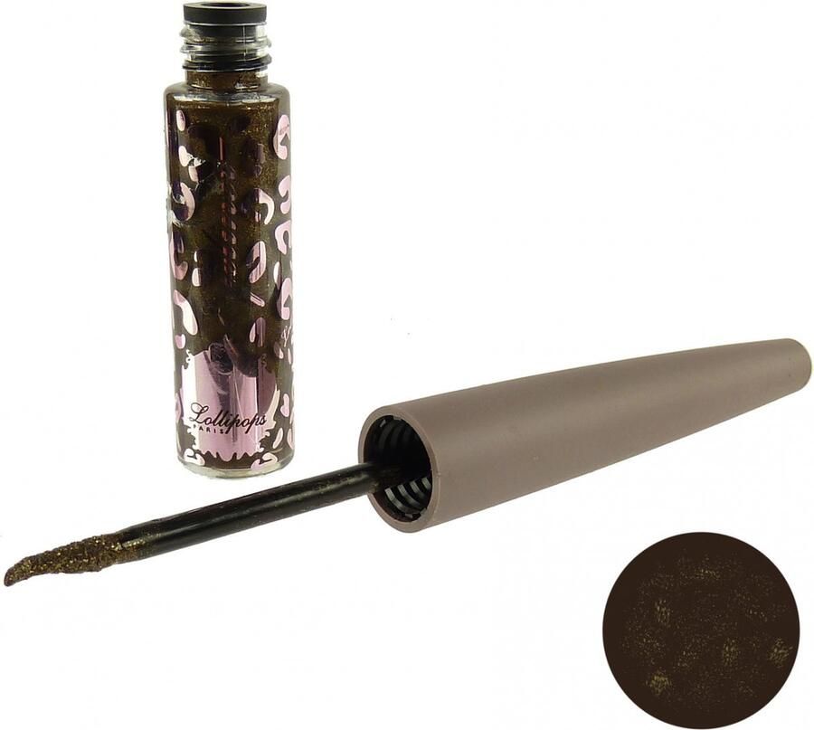 Lollipops Paris Liquid Eyeliner 752 Glitter Kaki Oogmake-up Parabenenvrij 3ml