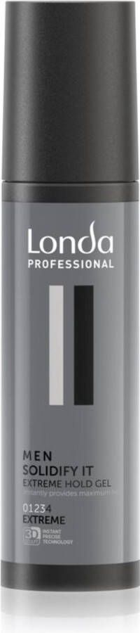 Londa Professional Men Solidify It Extreme Hold Gel Styling Gel For Hair With Extra Strong Fixation 100ml