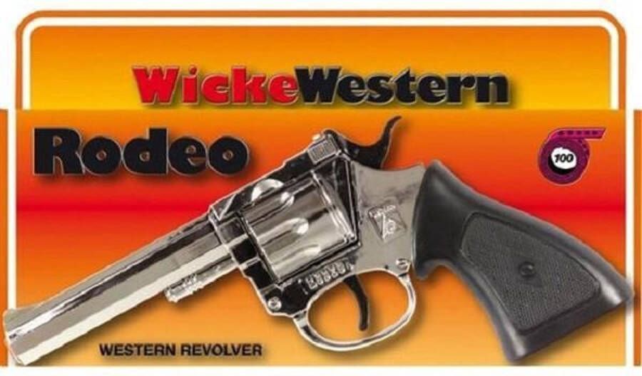 Wicked Cowboy verkleed speelgoed revolver pistool metaal 100 schots plaffertjes Verkleedattributen