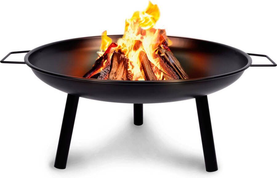 Lone Star Lonestar Vuurschaal Ø60 cm Vuurkorf voor Buiten met Handvaten Tuinhaard op Brandhout Terrashaard 3 Poten Tuinkachel voor Kampvuur Terraskachel Carbon Staal