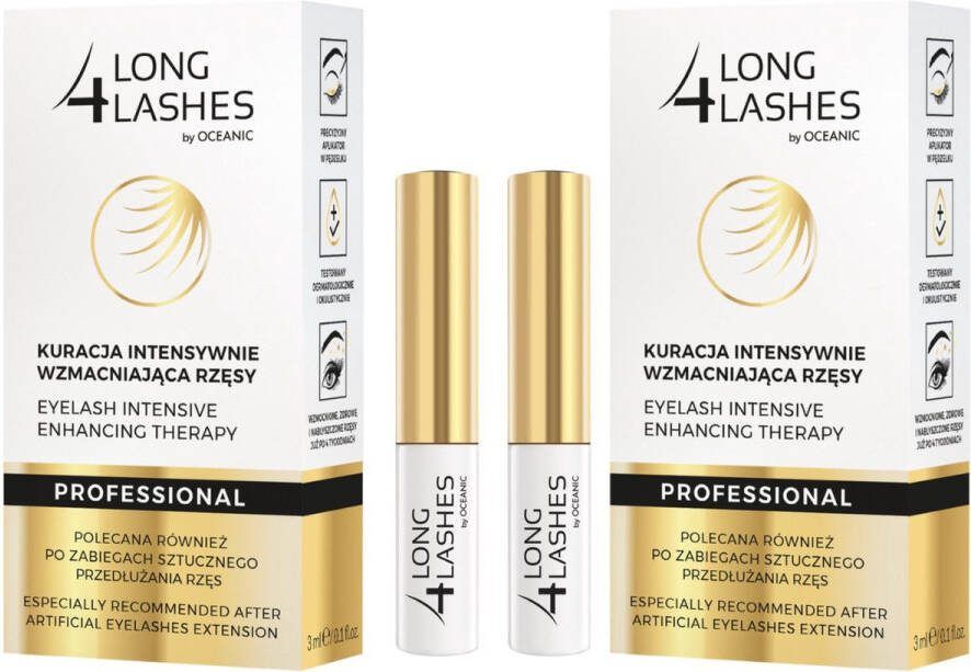 Long4Lashes Long 4 Lashes Wimperserum Eyelash Intensive Enhancing Therapy 2 x 3g Met Biotine en Ultra Peptide Complex Wimper Serum Voor Volle en Lange Wimpers