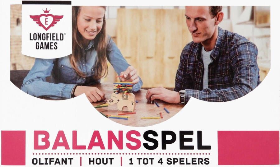 Longfield Games houten evenwichtsspel olifant