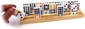 Engelhart 4x Speelkaarten Dominostenen Houder Hout 26 Cm Speelkaarthouders