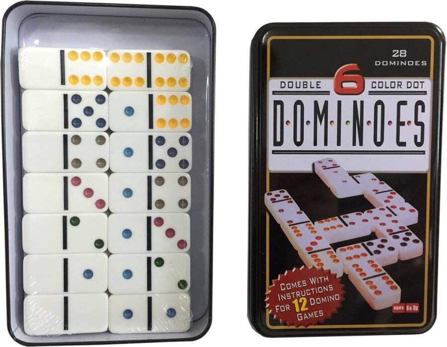 Van der Meulen Double 6 domino in blik