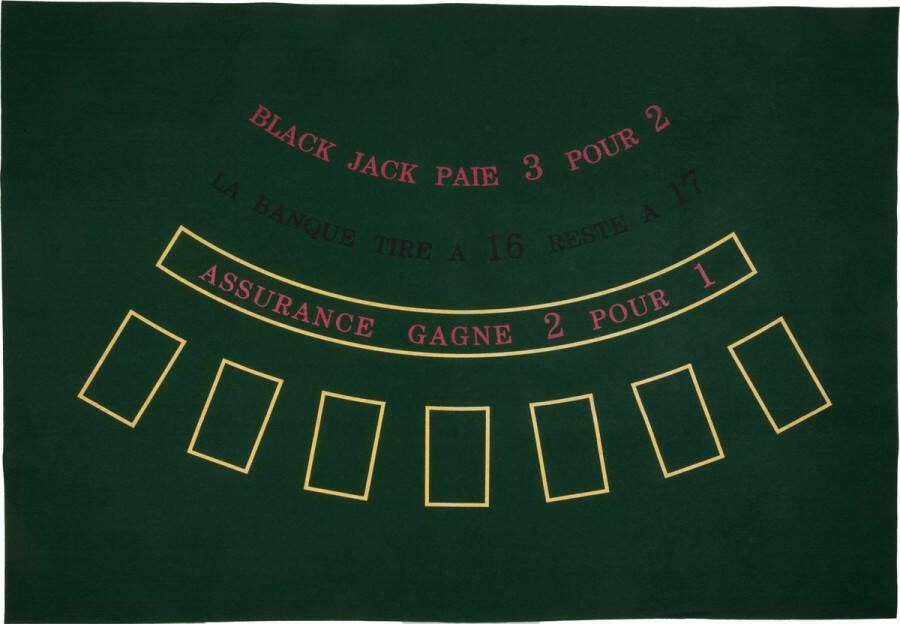 Longfield Games Black Jack kleed Groen vilt kaartspel Afm. 130 x 90 cm. Dikte vilt 3 mm