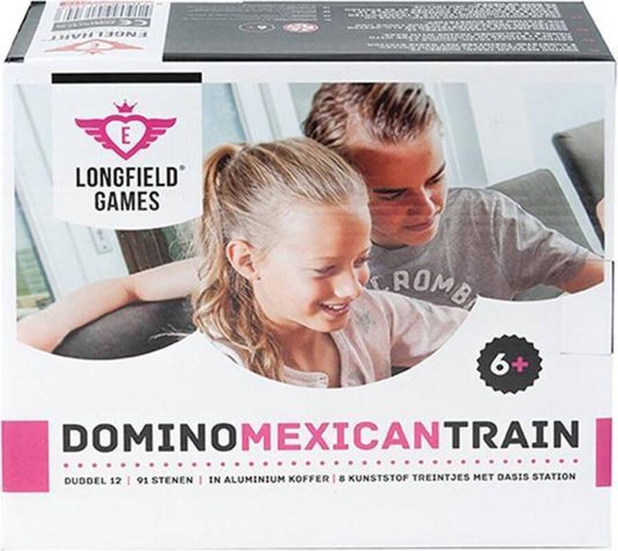 Longfield Games Domino Mexican Train dubbel 12 actiespel in aluminium koffer