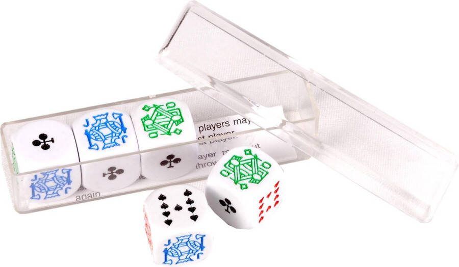 Longfield POKER DICE 5 PCS PACKED IN PLASTIC CASE 18 MM