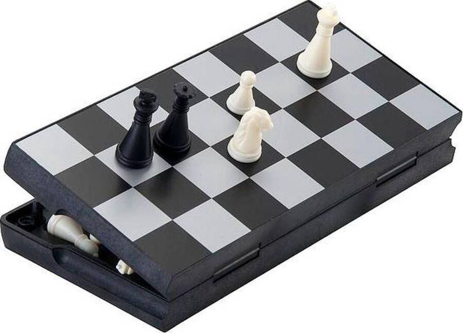 Longfield Reis schaak magnetisch in doosje 16x16 cm