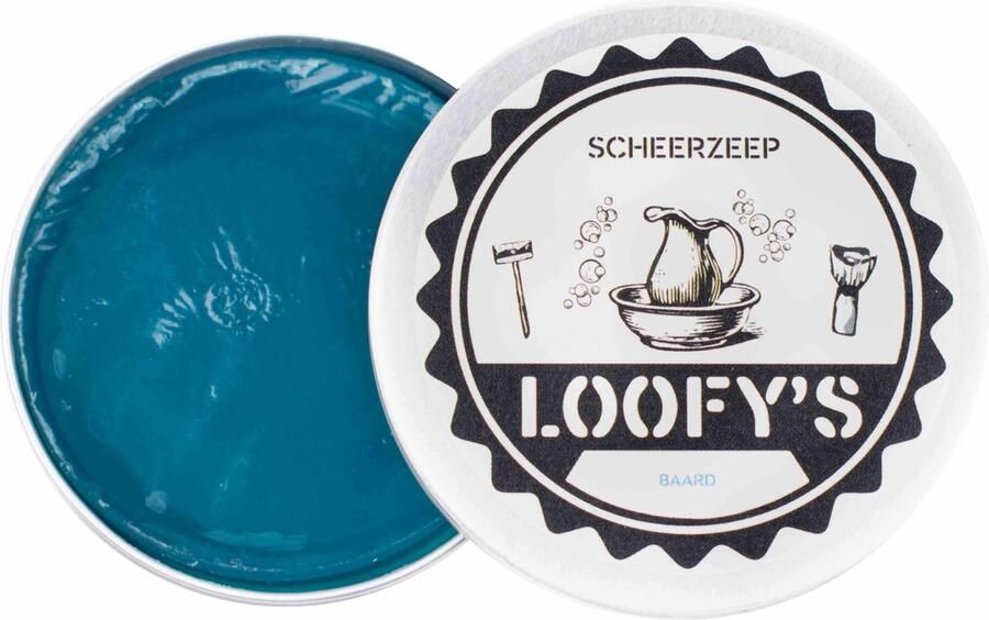 Loofy's Loofys -Voordeelverpakking inclusief bewaarblik- Plasticvrije Scheerzeep voor Mannen [Dark Blue|citroengras] Verpakt in Bewaarblik Plasticvrij & Vegan Scheer Blok Loofys