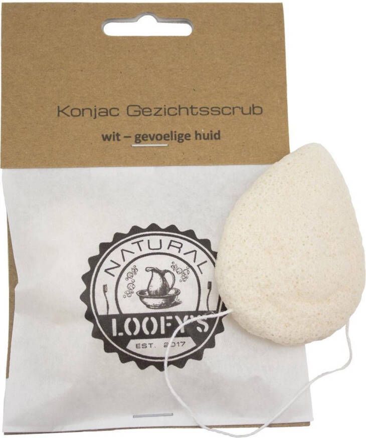 Loofy's Scrub Gezicht | Loofy s Bio Konjac Reinigingsspons | New Scrub Ritual | voor de Gevoelige Huid | Badspons | Natuurspons | 100% Plasticvrij & Vegan Loofys