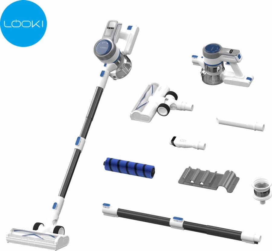 Looki Airbot 4-in-1 Steelstofzuiger en Kruimelzuiger 22KPA Draadloos & Zakloos Oplaadbaar 250W Stofzuiger Zonder zak