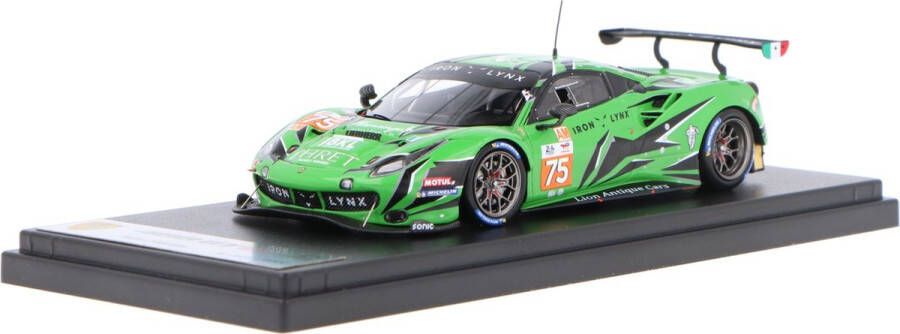 Looksmart De 1:43 Diecast Modelauto van de Ferrari 488 GT3 EVO Iron Lynx #75 van de 24H LeMans 2022. De rijders waren P. Ehret C. Hook en N. Varrone. De fabrikant van het schaalmodel is