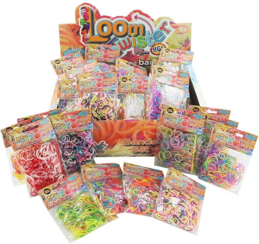 Loom Band Loombandjes XXL mixpakket 14.400-delig Verschillende kleuren loombandjes met 48 weefhaken loomnaalden én 48 zakjes s-clips
