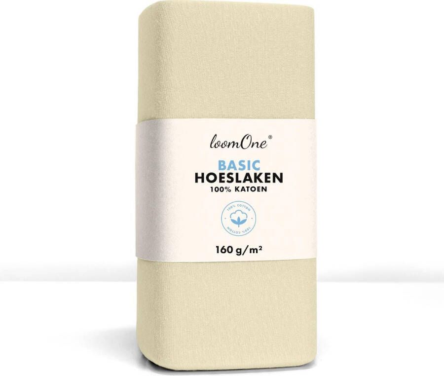 Loom One Hoeslaken – 100% Jersey Katoen – 160x220 cm – tot 35cm matrasdikte– 160 g m² – voor Boxspring-Waterbed Rood