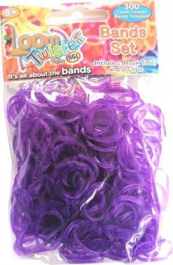 Loom twister loombandjes junior rubber paars 300-delig