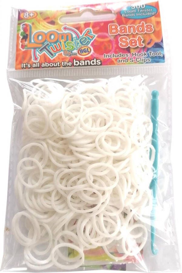 Loom twister Loombandjes Junior Rubber Wit 300-delig