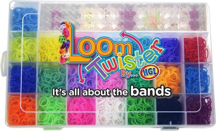 Loom twister Loombox 2000 (normale bands) + 500 ( geur bands) Loombandjes Multicolor