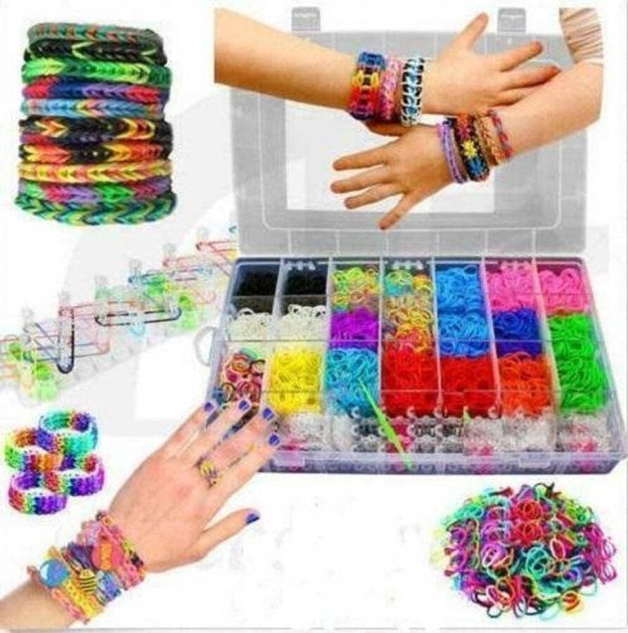 Loombandswebshop Loom bands koffer 9900 delig met stevige loombord en veel accessoires loombandjes