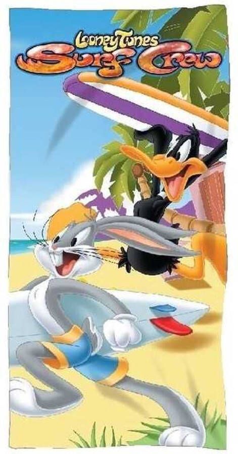 Looney Tunes Strandlaken Bugs Bunny en Daffy Duck Surf Crew Badhanddoek 70 x 140 cm