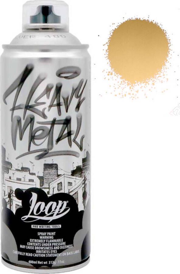 Loop Colors Goud 400ml Spuitverf Bus Gouden spuitbus Graffiti Spuitbussen Voor binnen en buiten