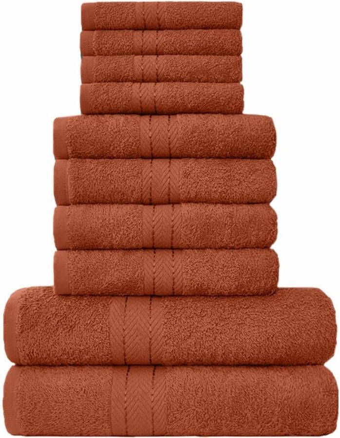 Loos merk 8-Delige Handdoekset 2 badhanddoeken 2 handdoeken en 4 Washandjes Katoen Hotelkwaliteit Superzacht en Zeer Absorberend (Turkoois)