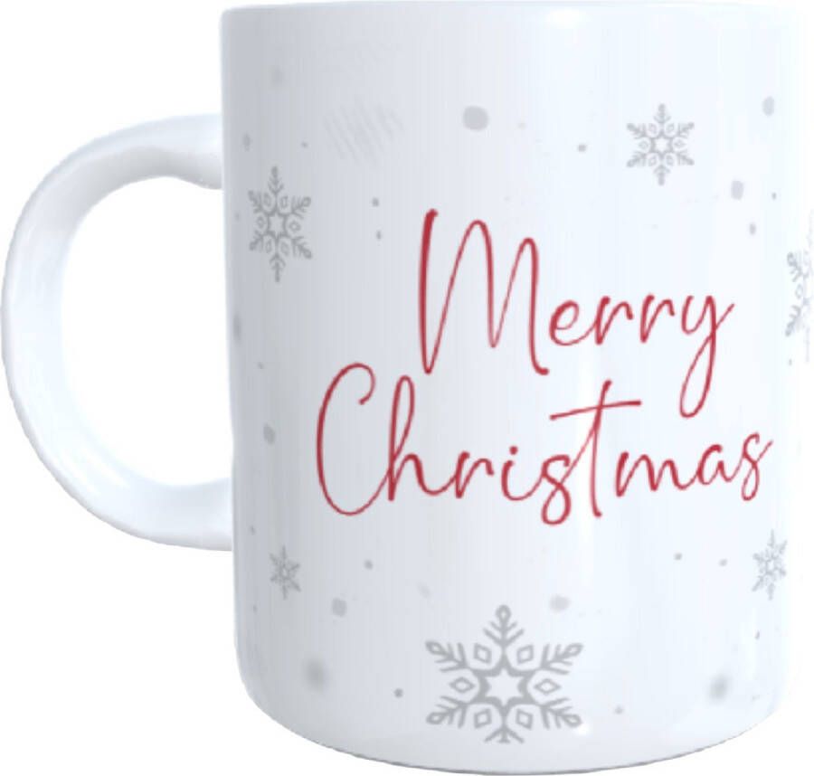 Looster-art&design Bedrukte koffie beker thee mok merry christmas kerstman