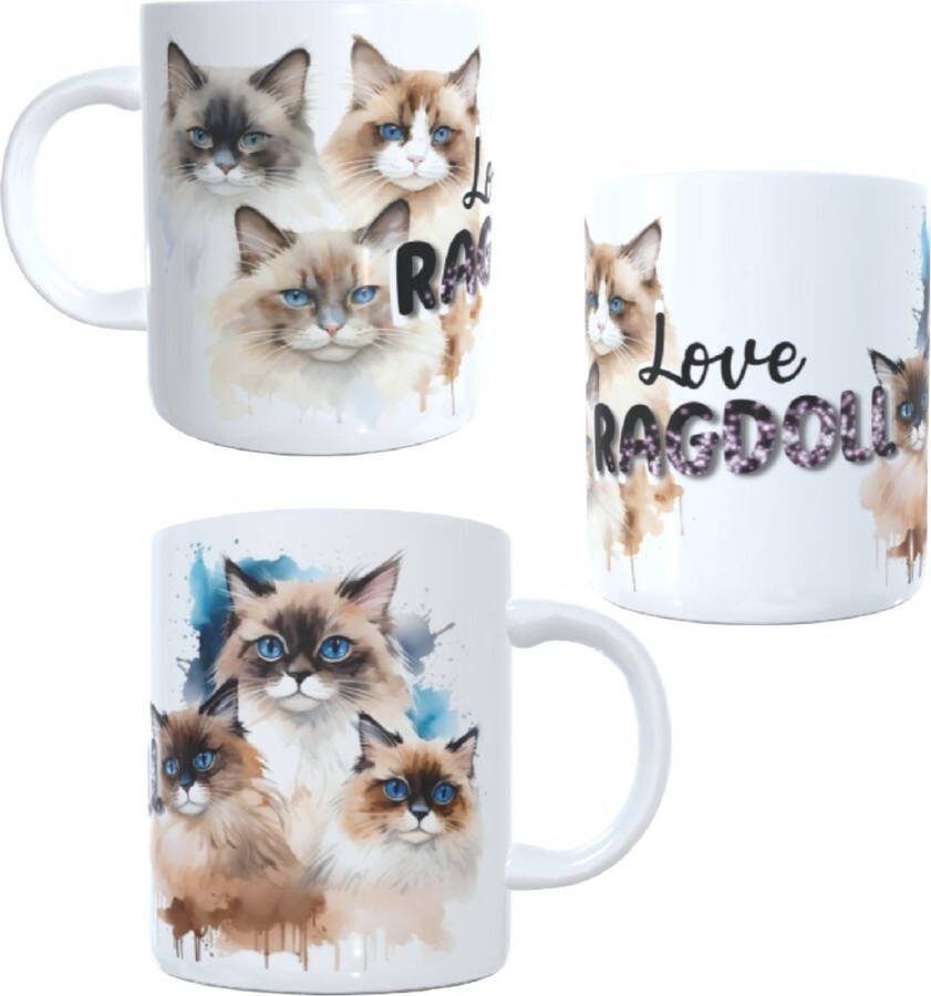 Looster-art&design Koffie beker thee mok katten ragdoll poes