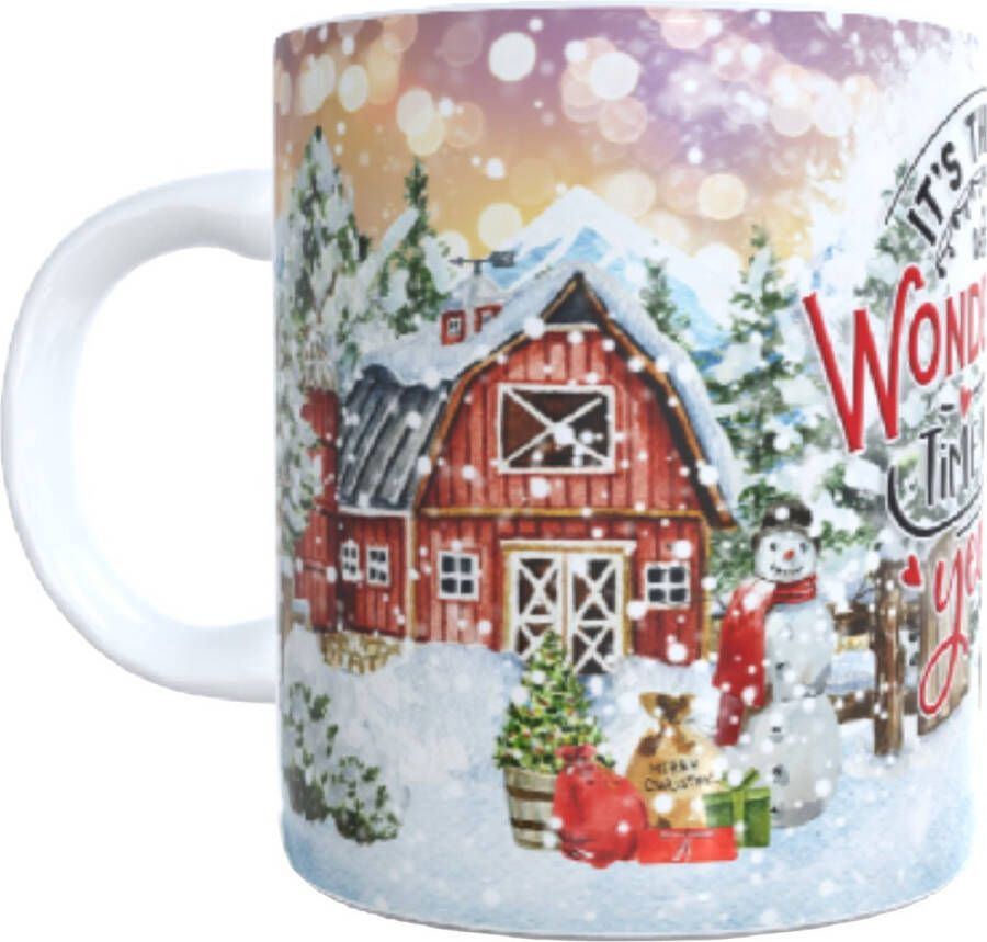 Looster-art&design Koffie beker thee mok Kerst Wonderful time year