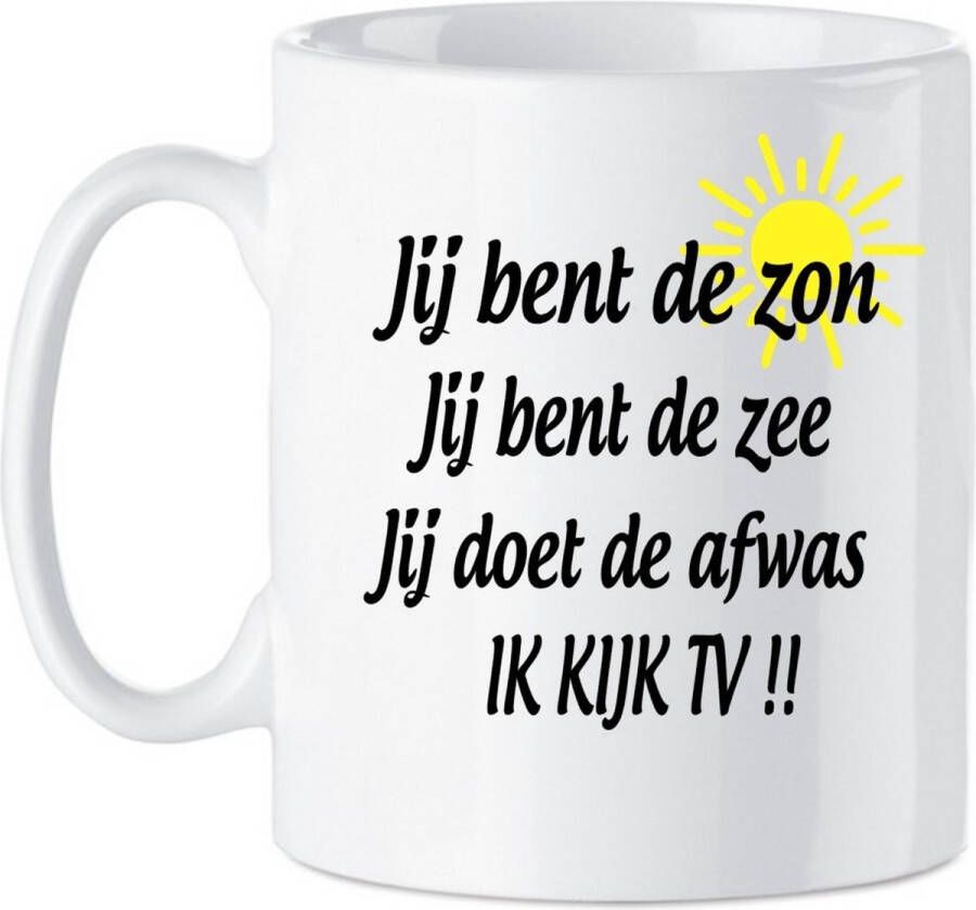 Looster-art&design Koffie beker thee mok quote jij bent de zon grappig