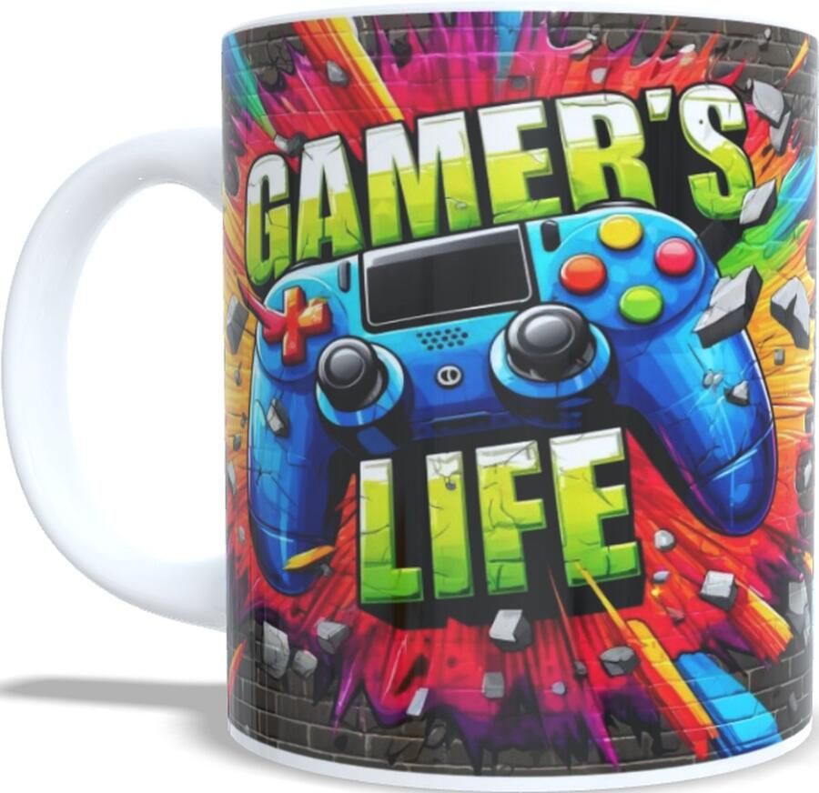 Looster-art&design Koffie beker thee mok spreuk gamers life