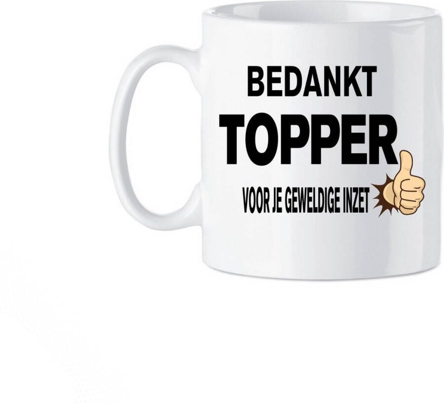 Looster-art&design Koffie beker thee mok tekst Bedankt topper voor je inzet collega